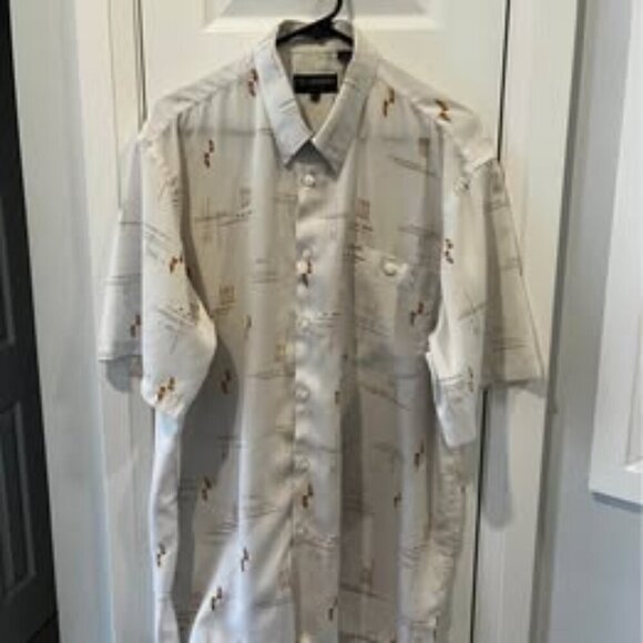 Vintage  Men's Shirt - Size L 16 - 16.5 - Retro - Short Sleeve Button Up - Picture 1 of 4